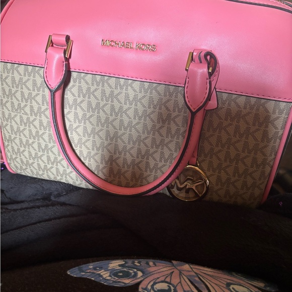 Michael Kors Pink and Beige Satchel